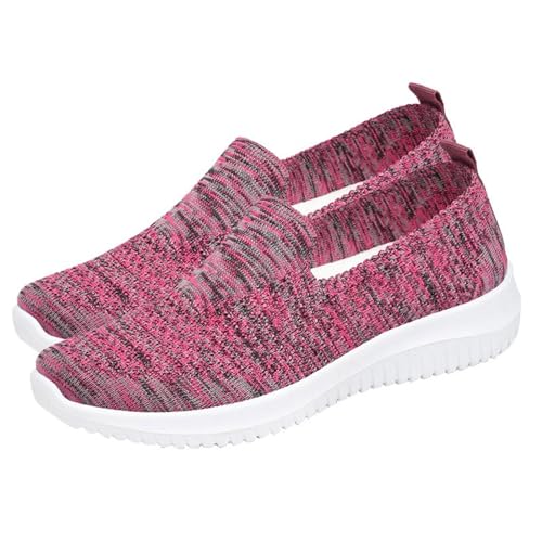 LZPCarra Damen-Freizeitschuhe aus weichem, bequemem, atmungsaktivem Mesh mit flachem für den Sommer Plateau Schuhe Sommer Damen (Red, 36) von LZPCarra