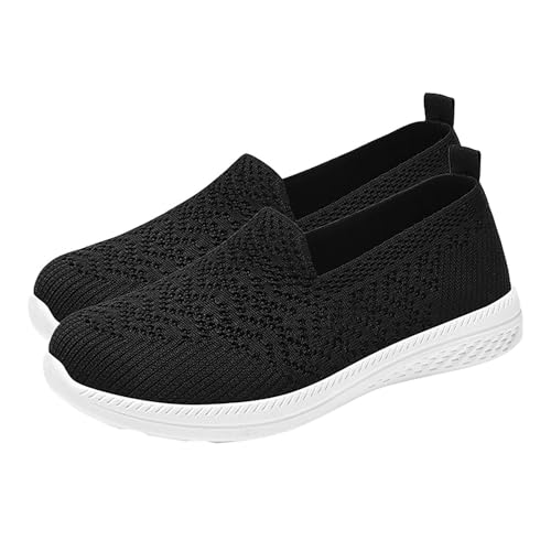 LZPCarra Damen-Freizeitschuhe aus weichem, bequemem, atmungsaktivem Mesh mit flachem für den Sommer Schuhe Mit Absatz Für Damen 34 (Black, 39) von LZPCarra