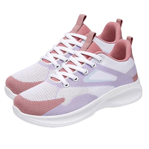 LZPCarra Damen-Freizeitschuhe aus weichem Mesh, bequem und atmungsaktiv, gewebte Sportschuhe Damen Schuhe Pumps Keil Absatz 37 (Hot Pink, 36) von LZPCarra