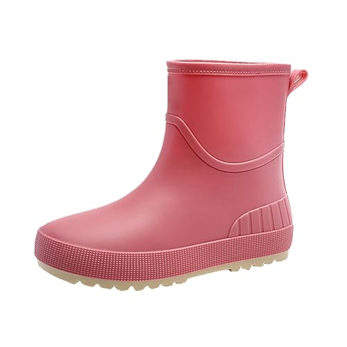 LZPCarra Damen Japanische Wadenhohe Regenschuhe Modische Wasserschuhe Draußen Rutschfeste Wadenhohe Wasserschuhe Kurze Regenstiefel Für Erwachsene Schuhe Damen 42 Wasserfest (Pink, 37) von LZPCarra