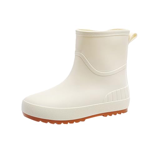 LZPCarra Damen Japanische Wadenhohe Regenschuhe Modische Wasserschuhe Draußen rutschfeste Wadenhohe Wasserschuhe Kurze Regenstiefel Für Erwachsene Schuhe Damen 42 Wasserfest (Khaki, 36) von LZPCarra