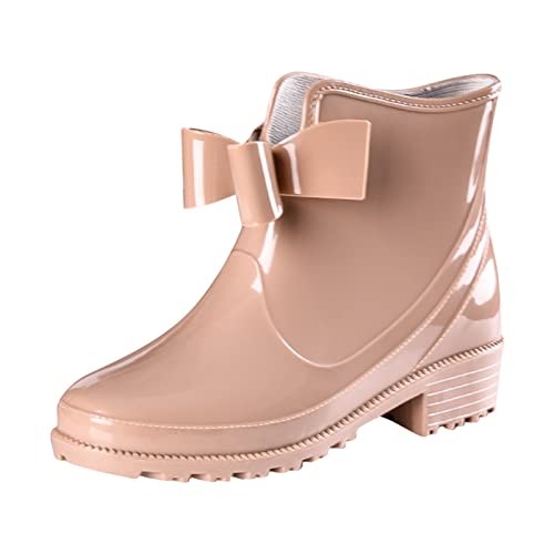 LZPCarra Damen-Regenschuhe, wasserdichte Schuhe, Bequeme, leichte, knöchelhohe Regenstiefel, bereifte Outdoor-Regenstiefel Schuhe Weite K Damen Pantolette (A, 42) von LZPCarra