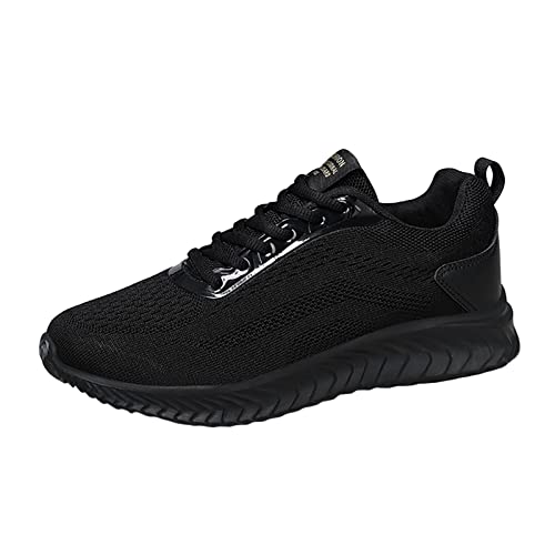 LZPCarra Flying Weave Sports Herrenschuhe Sommer Atmungsaktive Freizeitschuhe 2023 Trend Mesh Sportschuhe Rennrad Schuhe Herren Look (Black, 43) von LZPCarra