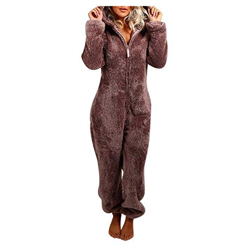 LZPCarra GanzköRperanzug Flauschig Damen: GanzköRper Kuschelanzug Damen Tier Kuscheliger Jumpsuit Winter Warm Fleece-Hausanzug Kuschelig-Schlafanzug-Pyjama-Schlafoverall-Kuschelanzug-Fleece-Onesies von LZPCarra