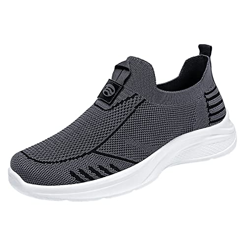 LZPCarra Herren New Flying Weave Wanderschuhe Atmungsaktive und Bequeme Herren Casual Jogging Sommer Atmungsaktive Mesh-Schuhe Exchange Herren Sneaker Rot (Grey, 39) von LZPCarra