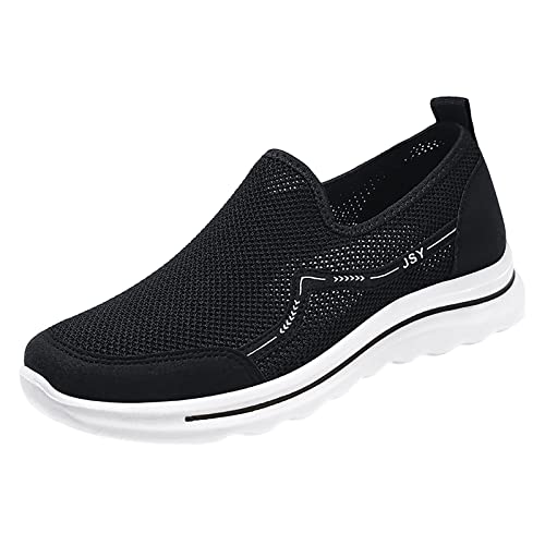 LZPCarra Herren New Flying Weave Wanderschuhe Atmungsaktive und Bequeme Herren Casual Jogging Sommer Atmungsaktive Mesh-Schuhe Schuhe Gegen Schweißfüße Herren (Black, 41) von LZPCarra