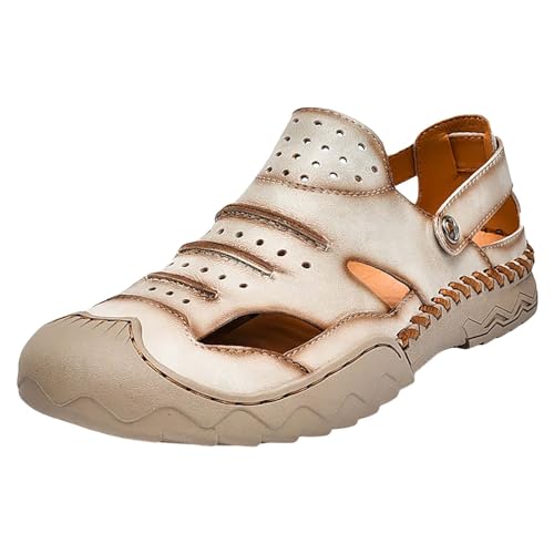 LZPCarra Herren Outdoor Freizeitschuhe Mesh Schuhe Atmungsaktiv Outdoor Weiche Unterseite Rutschfeste Freizeit Reise Wanderschuhe Herren Schuhe Gr. 44 (Beige, 39) von LZPCarra