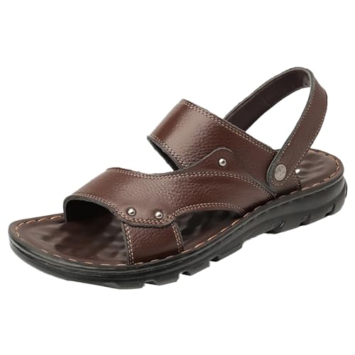 LZPCarra Herren Sandalen Sport Sommer Strand Hausschuhe Schieben Outdoor Remote Hausschuhe Sandalen Schuhe Herren La Trainer 42 (Brown, 43) von LZPCarra