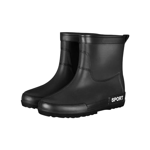 LZPCarra Herrenmode Explosion Regenschuhe Mitte Wade Wasserschuhe Küche Takeout Regenstiefel Angeln Gummischuhe Pons Schuhe Herren (Black, 39) von LZPCarra