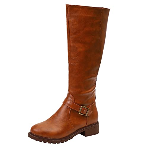 LZPCarra Jack Damen Lammfell Reißverschluss Frauen halten Schuhe Absatz Vintage-Runde Stiefel Zehen warme Stiefel Schuhe Damen Streifen von LZPCarra