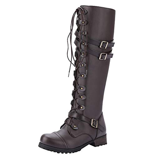 LZPCarra Jungs Frauen Steampk Gothic-Vintage-Stil Retro-Punk-Schnalle Kampfstiefel Rennrad Schuhe Damen Klick von LZPCarra