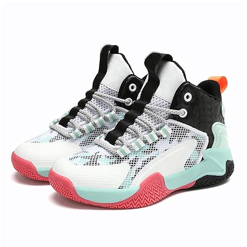 LZPCarra Kinder-Basketballschuhe, Turnschuhe, Mädchen-Turnschuhe, Bequeme High-Top-Basketballschuhe für (kleines Kind/großes Kind) Fußballschuhe Kinder (Mint Green, 29 Little Child) von LZPCarra