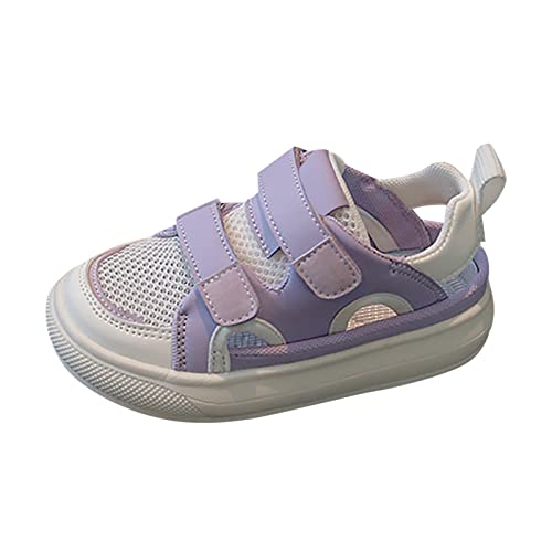 LZPCarra Kinder-Mesh-Board-Schuhe für und Mädchen, einfarbig, Hohle Strandschuhe, Sportsandalen für, kleine/große Kinder Kinderschuhe 34 Mädchen (Purple, 30 Little Child) von LZPCarra