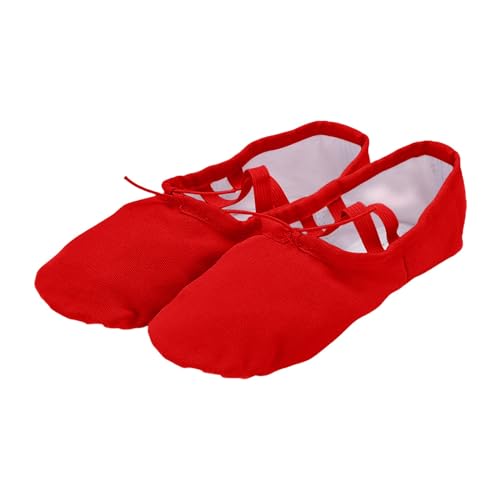 LZPCarra Kinder-Tanzschuhe, Damen-Übungsschuhe mit weicher Sohle, für Erwachsene, Ethno-Ballettschuhe, Yoga-Schuhe Mädchen Turnschuhe 30 (Red, 35 Big Kids) von LZPCarra