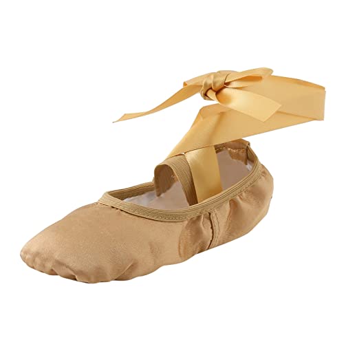 LZPCarra Kinder Tanzschuhe Riemen Ballettschuhe Zehen Indoor Yoga Trainingsschuhe Jungs Schuhe 32 (Khaki, 27.5 Little Child) von LZPCarra