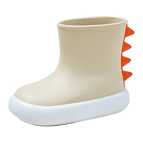 LZPCarra Klassische Kinder Regenstiefel Gummi Kinder Wasserschuhe Wasserdichte Regenstiefel Kinder Baby Cartoon Schuhe Schneestiefel 35 Wasserdicht (Khaki, 27 Toddler) von LZPCarra