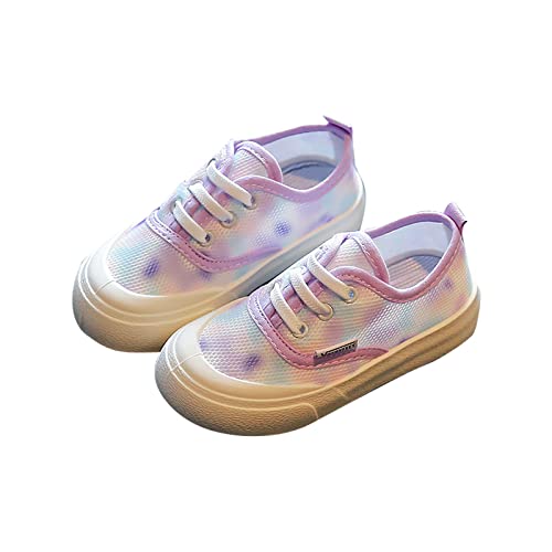 LZPCarra Kleines Kind Mädchen Freizeitschuhe Kinder Boardschuhe Segeltuchschuhe Mädchen Mesh Freizeitschuhe Atmungsaktive One Foot Off Turnschuhe Turnschuhe 37 (Purple, 28 Little Child) von LZPCarra