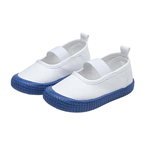 LZPCarra Kleinkind Baby Mädchen Schuhe Flache Schuhe Bao EIN Fuß Off Mädchen Leinwand Schuhe Baby Weiche Sohle Casual Schuhe einfache Mode Unisex M 31 (Blue, 32 Big Kids) von LZPCarra