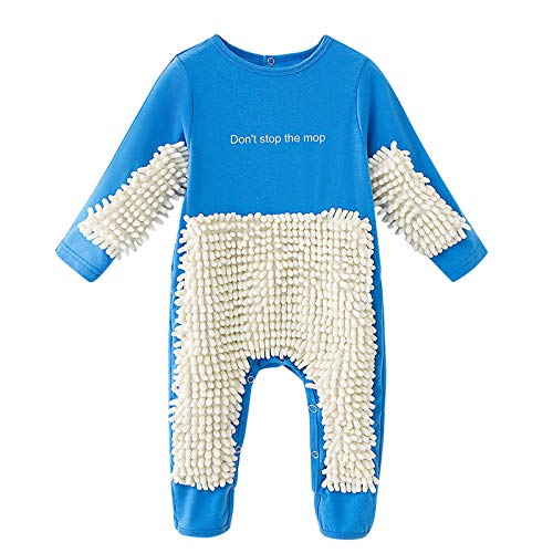 LZPCarra Kostüm Größe 98 Baby Baby Säugling kriechen Strampler onesie Mädchen Neugeborene solide jungen Jumpui Mop Mädchen Strumpf- & Jumphat Filzschuhe Kinder (Blue, 6-12 Months) von LZPCarra