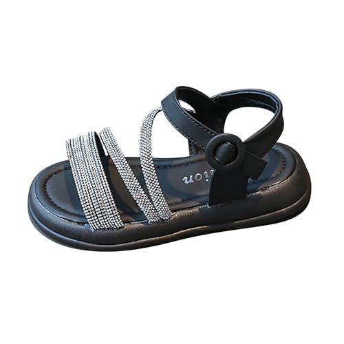 LZPCarra Mädchen-Sommer-Prinzessin-Sandalen mit römischem Kristall und weichem Boden Kinder Sandalen (Black, 25.5 Toddler) von LZPCarra