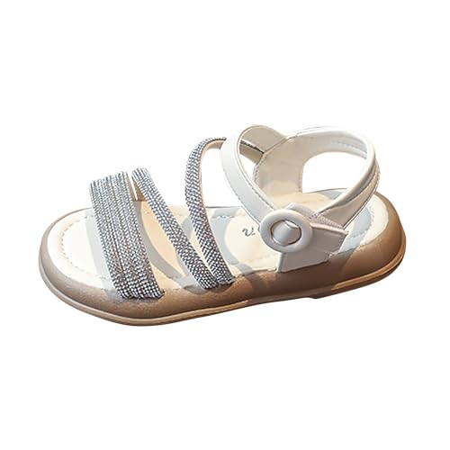 LZPCarra Mädchen-Sommer-Prinzessin-Sandalen mit römischem Kristall und weichem Boden Kinder Sandalen (White, 32 Big Kids) von LZPCarra