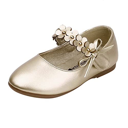 LZPCarra Mädchenschuhe Kleine Lederschuhe Einzelschuhe Tanzschuhe Mädchen Performance Schuhe Kinder Sportschuhe 26 (Gold, 21.5 Toddler) von LZPCarra