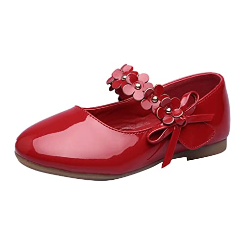 LZPCarra Mädchenschuhe Kleine Lederschuhe Einzelschuhe Tanzschuhe Mädchen Performance Schuhe Kinder Sportschuhe 26 (Red, 27.5 Little Child) von LZPCarra