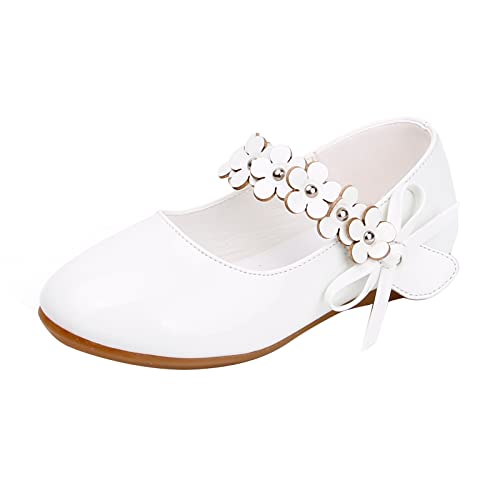 LZPCarra Mädchenschuhe Kleine Lederschuhe Einzelschuhe Tanzschuhe Mädchen Performance Schuhe Kinder Sportschuhe 26 (White, 27.5 Little Child) von LZPCarra