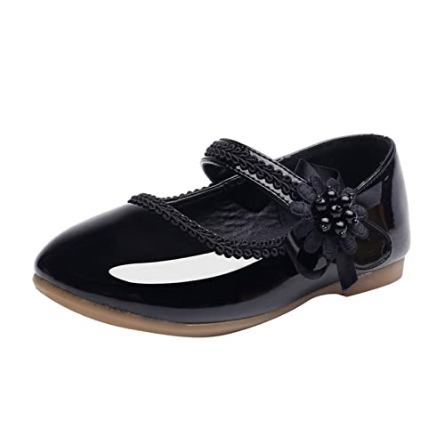 LZPCarra Mädchenschuhe Kleine Lederschuhe Einzelschuhe Tanzschuhe Mädchen Performance Schuhe Schule Damen (Black, 23 Toddler) von LZPCarra