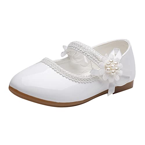 LZPCarra Mädchenschuhe Kleine Lederschuhe Einzelschuhe Tanzschuhe Mädchen Performance Schuhe Schule Damen (White, 19.5 Infant) von LZPCarra