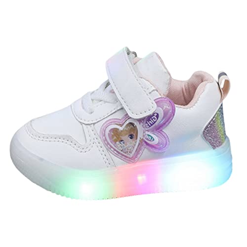 LZPCarra Prinzessin Schuhe Cartoon LED-Leuchten kleine und mittlere Mädchen Mode Board Schuhe Kinderschuhe Turnschuhe 37 (Red, 23 Toddler) von LZPCarra