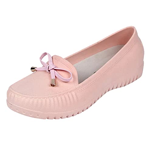 LZPCarra Regenschuhe Trend Low Top Wasserschuhe Flacher Mund Kurzrohr Regenschuhe wasserdichte Schuhe Schuhe Damen Schwarz Kariert (Pink, 37) von LZPCarra