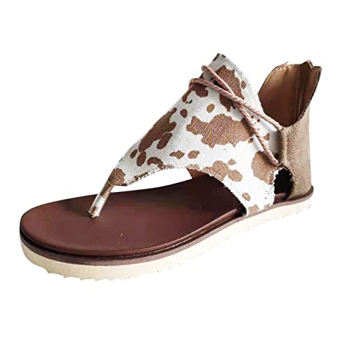 LZPCarra Sandalen Damen Flach Elegant - Hausschuhe Damen Sommer Offen, Strandsandalen Mit Absatz Sandale Elegant Offene Slides Hausschuhe Sandaletten Flip Flops Römersandalen Pantoletten Sommerschuhe von LZPCarra