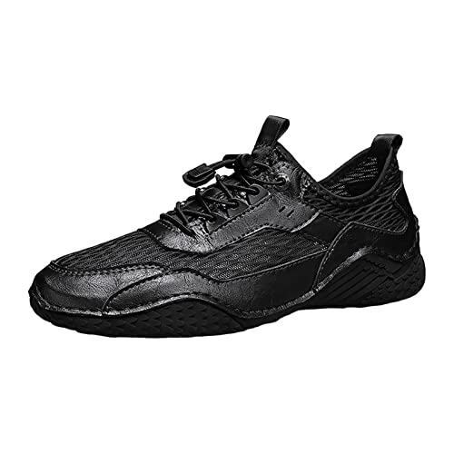 LZPCarra Sommer Mesh Schuhe Herren Atmungsaktive Tägliche Herren Freizeitschuhe Koreanische Mode Sportschuhe High Sneaker Herren Winter (Black, 42) von LZPCarra