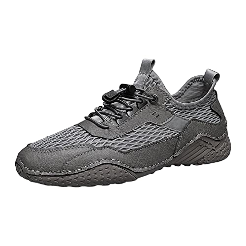 LZPCarra Sommer Mesh Schuhe Herren Atmungsaktive Tägliche Herren Freizeitschuhe Koreanische Mode Sportschuhe High Sneaker Herren Winter (Grey, 41) von LZPCarra