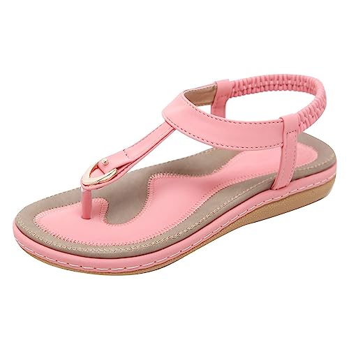 LZPCarra Sommerschuhe Damen Elegant Sandalen - Römersandalen Damen Sommer, Flip Flops Sommer Flach Zehentrenner Freizeit Strandschuhe Rutschfest Badeschlappen Slippers Indoor Outdoor Hausschuhe von LZPCarra