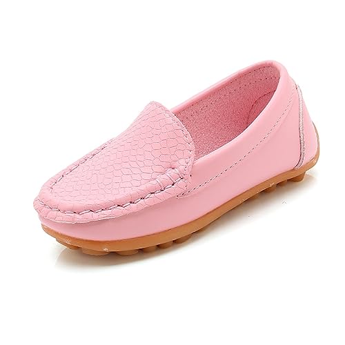 LZPCarra Weiche Slipper für, kleine Kinder, und Mädchen, zum Hineinschlüpfen, Kleid, Flache Schuhe, Bootsschuhe, Freizeitschuhe Herren Hochzeit Schuhe (Pink, 35 Big Kids) von LZPCarra