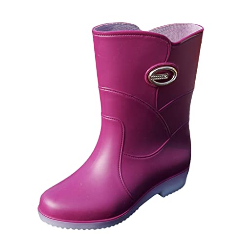 LZPCarra Working Custom Gummistiefel Herren PVC Gummistiefel Regenstiefel Damen Schuhe 42,5 (Purple, 37) von LZPCarra