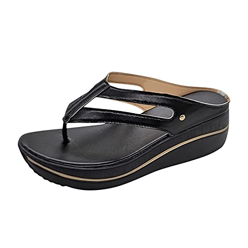 LZPCarra Zehensandalen Damen Orthopädisch - Flip Flop Damen Breite Füße, Flache Sandalen Badelatschen Sommerschuhe Mit Absatz Strandschuhe Schlappen Sommer Zehentrenner Slipper Slip-On Duschschuhe von LZPCarra