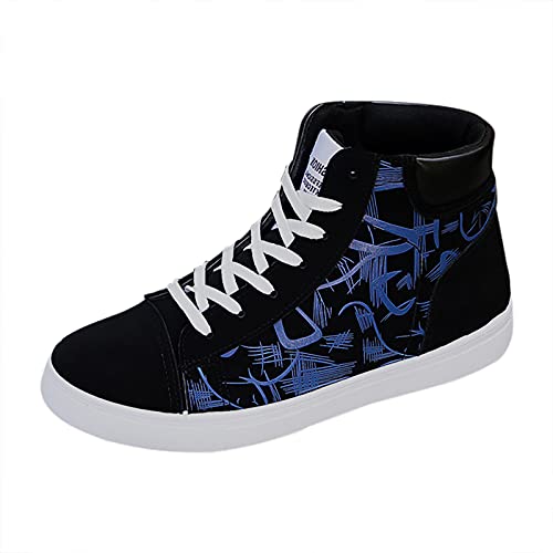 Segeltuchschuhe Herren - Sneaker Herren Hoch, Freizeitschuhe Printed Turnschuhe Segeltuch-Schuhe Sneaker High Gymnastikschuhe Walkingschuhe Outdoor Leichtes Laufschuhe Canvas Flache Schnürschuhe von LZPCarra