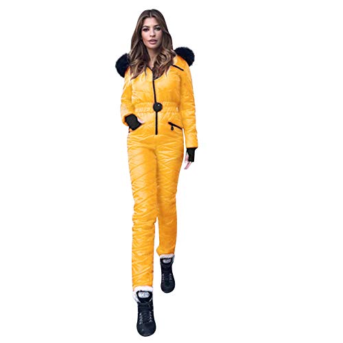 Skianzug Damen Einteiler - Schneeanzug Damen Einteilig Snowboardjacke Wasserdicht GroßE GrößEn Skioverall Winter Warme Schnee Jacke Skifahren SäTze Outdoor Jumpsuit Schneeoverall Overall Mit Kapuze von LZPCarra