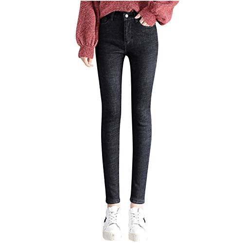 Thermojeans Damen Winter - Thermo Leggings Damen Outdoor Fleece-GefüTterte Warm Denim-Jeggings Hosen High Waist Slim Fit Thermohose FüR Frauen MäDchen Fleece-Jeanshosen Skinny Jeans Winterstrumpfhose von LZPCarra