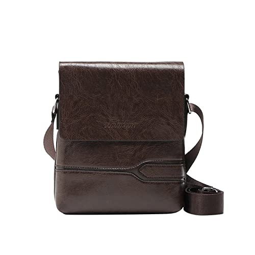 Umhängetaschen Herren Schwarz Lässige Herren-Ledertasche mit großer Kapazität, verstellbare Schulter, vielseitige One-Shoulder-Umhängetasche Umhängetaschen Damen Rot (Brown, A) von LZPCarra