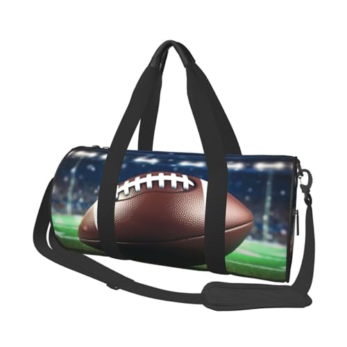 American Football Reisetasche für Damen und Herren, Turnbeutel, große Reisetasche, Wochenendtasche, Übernachtungstasche mit Schultergurt, Schwarz, Einheitsgröße, Schwarz , Einheitsgröße von LZQPOEAS