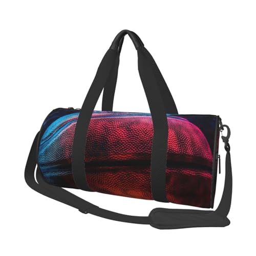 Basketball-Sport-Reisetasche für Damen und Herren, Turnbeutel, große Reisetasche, Wochenendtasche, Übernachtungstasche mit Schultergurt, Schwarz, Einheitsgröße, Schwarz , Einheitsgröße von LZQPOEAS