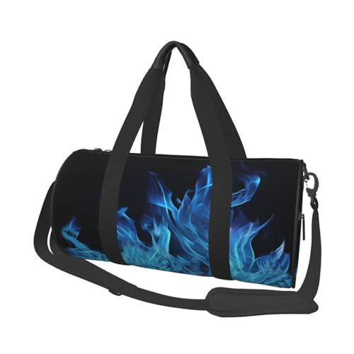 Blue Flame Reisetasche für Damen und Herren, Turnbeutel, große Reisetasche, Wochenendtasche, Übernachtungstasche mit Schultergurt, Schwarz, Einheitsgröße, Schwarz , Einheitsgröße von LZQPOEAS