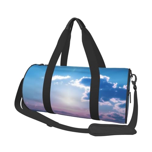 Clear Sky Reisetasche für Damen und Herren, Turnbeutel, große Reisetasche, Wochenendtasche, Übernachtungstasche mit Schultergurt, Schwarz, Einheitsgröße, Schwarz , Einheitsgröße von LZQPOEAS