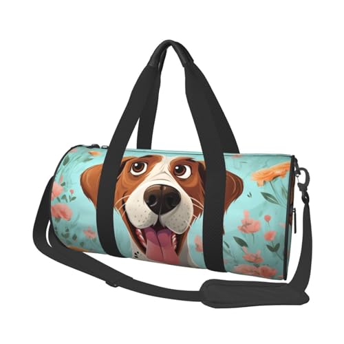 Lustige Hundetasche für Damen und Herren, Sporttasche, große Reisetasche, Wochenendtasche, Übernachtungstasche mit Schultergurt, Schwarz, Einheitsgröße, Schwarz , Einheitsgröße von LZQPOEAS