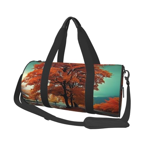 Maple Tree im Herbst Reisetasche für Damen Herren Turnbeutel Große Seesack Weekender Übernachtungstasche mit Schultergurt, Schwarz, Einheitsgröße, Schwarz , Einheitsgröße von LZQPOEAS