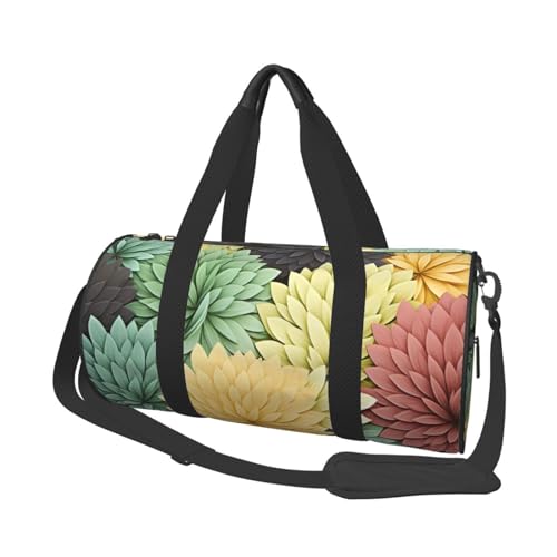 Petals Garden Leaves Reisetasche für Damen und Herren, Turnbeutel, große Reisetasche, Wochenendtasche, Übernachtungstasche mit Schultergurt, Schwarz, Einheitsgröße, Schwarz , Einheitsgröße von LZQPOEAS